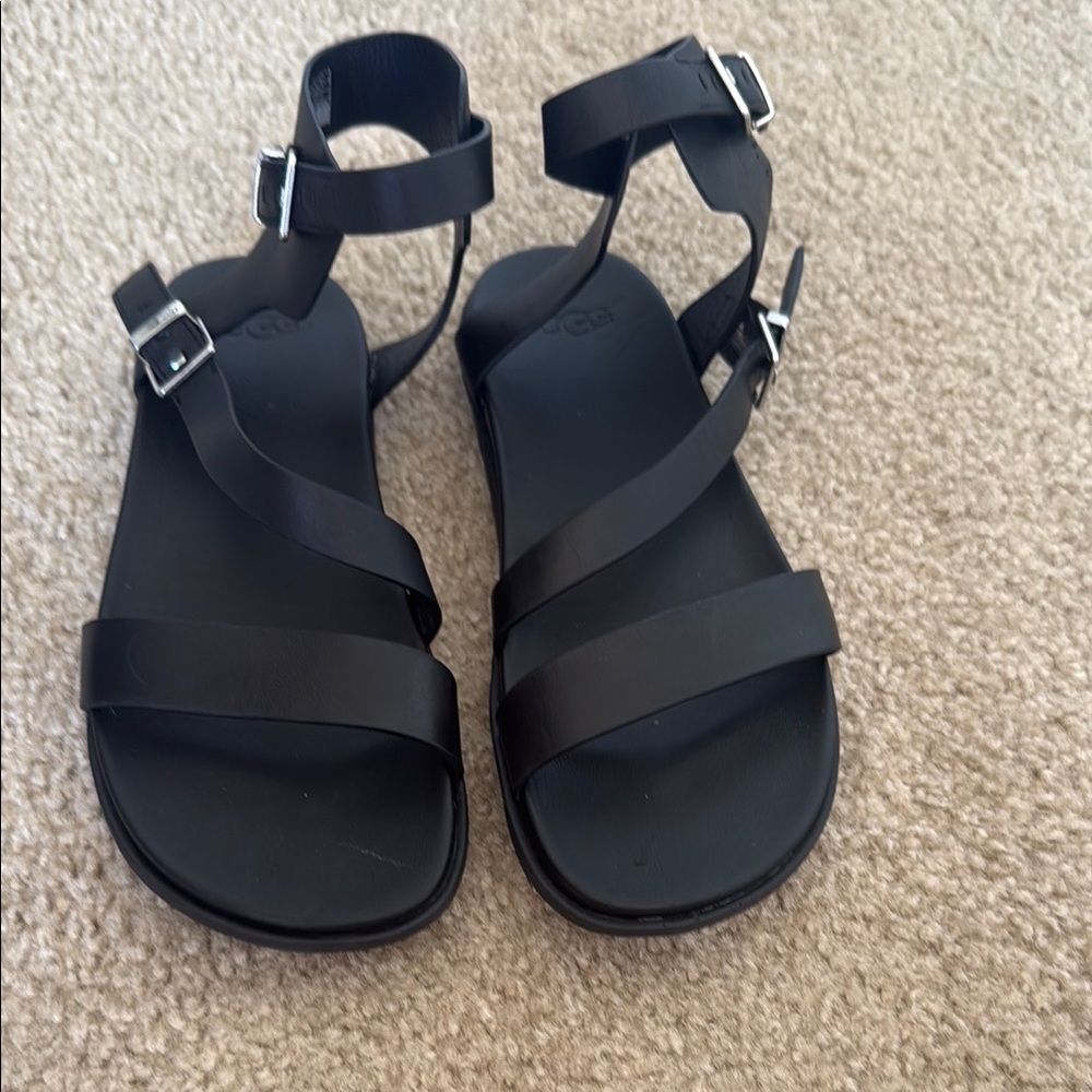 UGG Black Strappy Sandals